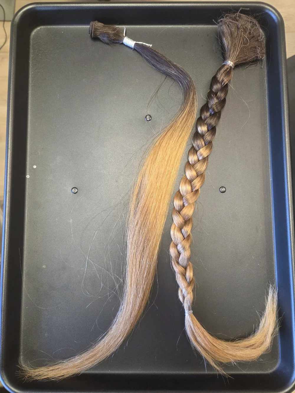 Nina Brown to Light Brown Ombre Braided and Straight Hair Pieces